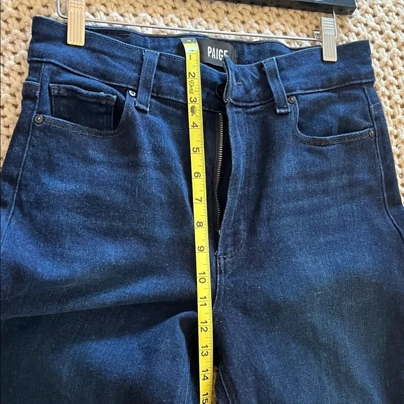 PAIGE Anessa 31 Wide Leg High-Rise Jeans in Deep Indigo - Picture 6 of 7